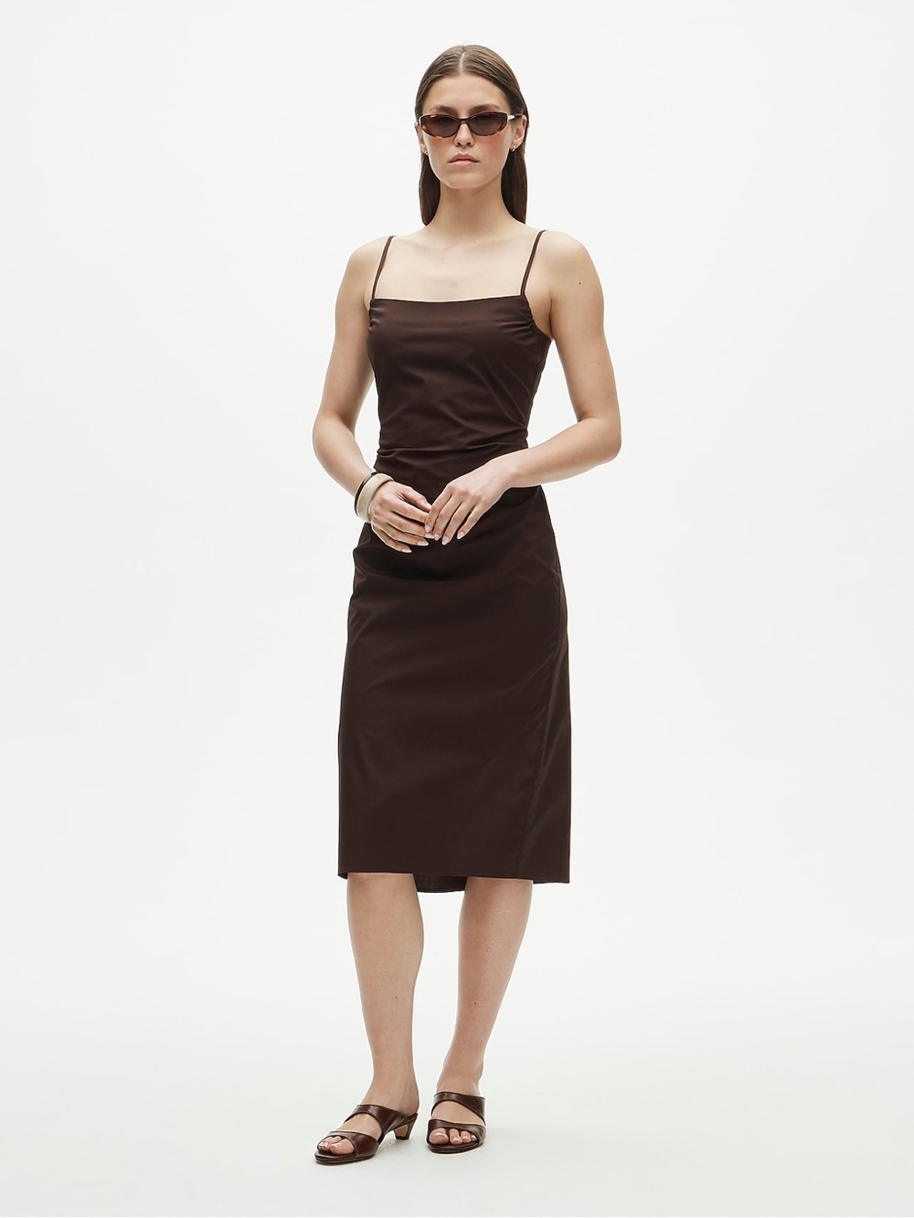 J. Crew Ruched sheath dress in stretch poplin